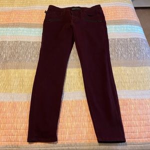 Rock and Republic maroon jeans with zip pockets